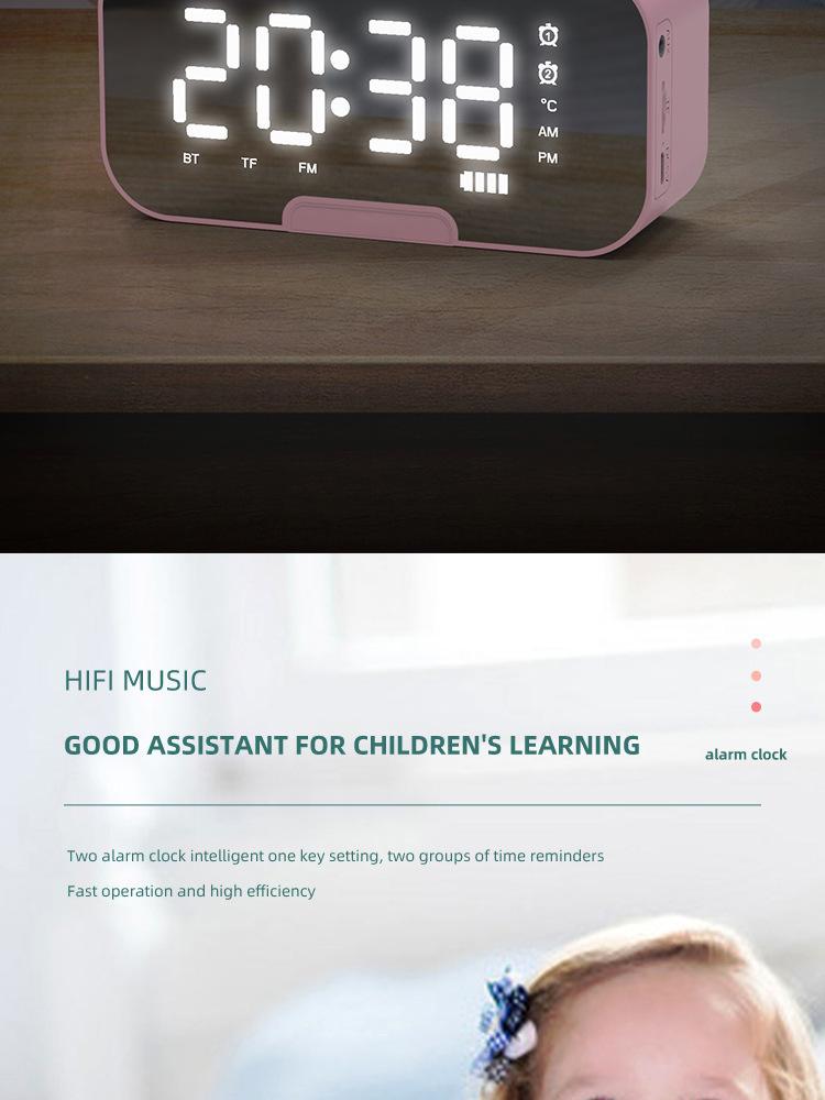 Custom Wireless Bluetooth Speaker Alarm Clock with Mini Card Slot