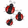 3 Pieces Ladybug Wall Decor Easy To Hang Metal Bright Red