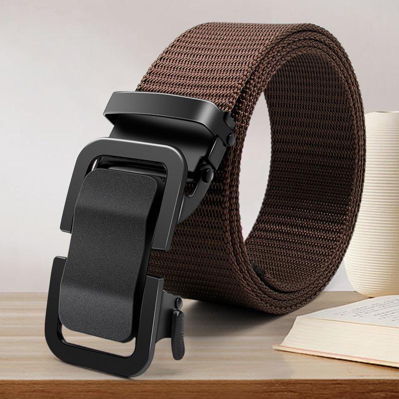 2024 Men's Trendy Canvas Belt: Automatic Buckle, All-Match, Stylish Waist Upgrade