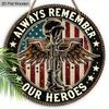 2D Flat, 1PC Memorial Day Wooden Hanging Sign Decorative Sign and Plaque, “Always Remember, Our Heroes”, Rustic Wings Flag Design Wall Art Sign