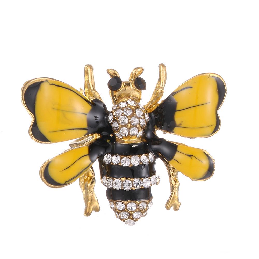 Korean Style Rhinestone Bee Brooch for Women
