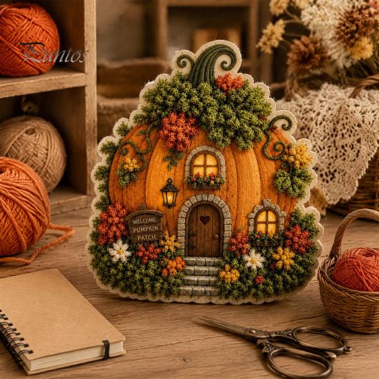 Märchenhaus DIY Bastelset 3D Thema Stanznadel für Anfänger & Erwachsene, Komplettes Miniaturdorf Bau-Set Stickset, Einfach