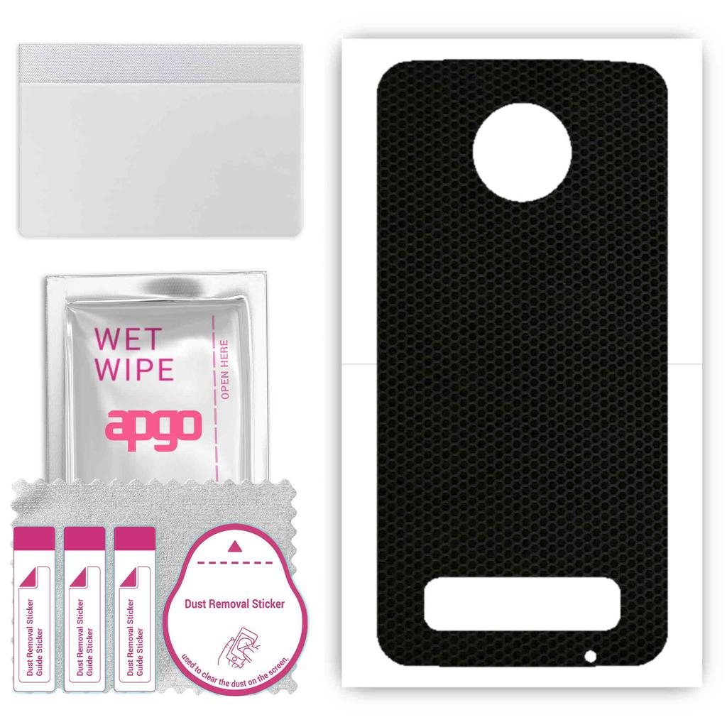 apgo Protective Skin Sticker for the back compatible with Motorola Moto Z3 Play, Wrap Film, Foil, Vinyl - Pattern Matrix