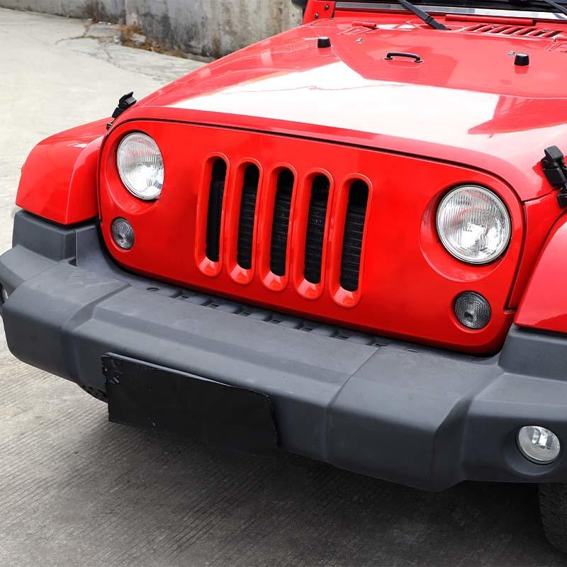 ABS Car Front Grille Decoration Ring Cover Stickers For Jeep Wrangler JK 2007-2017 Car Exterior Accessories