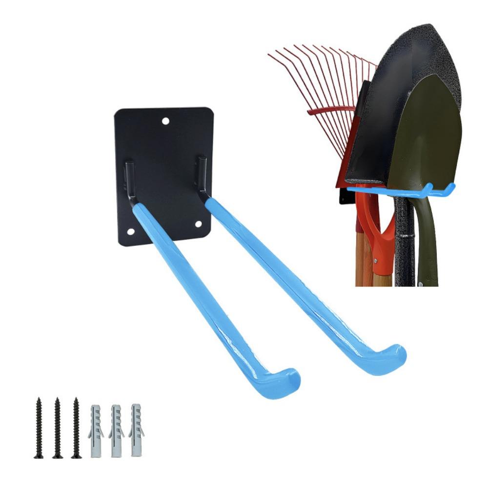 

Large Capacity Garage Storage Hook Wall Hook Yard Tool Rack For Shovels, Rakes, and Spades синій