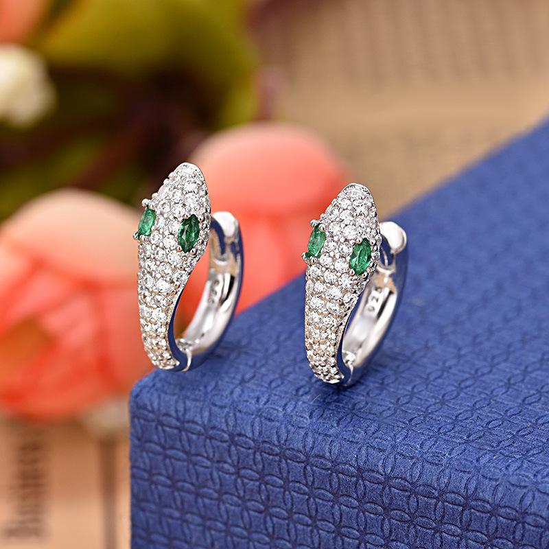 

Роскошные и изысканные минималистичные серьги для женщин Модные и элегантные серьги в форме змеи Высокого класса и полностью усыпанные бриллиантами