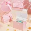 1PC Candy Box Bridal Showers Gift Boxes Giveaways With Pearl Handle Festive Easy to fold Parties Solid Color Elegant Weddings