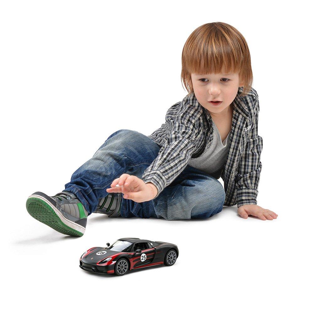 Porsche RC model RASTAR scale Porsche 918 Spyder toy car with black car, 1/14 lighting,