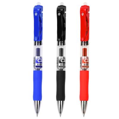 12Pcs Rollerball Pen Non-Slip Soft Rubber Handle Plastic Press On Type School Office Stationery 0.5m