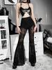 Summer Women's Pants Sexy Perspective Flared Pants Women's Streetwear Retro Lace Pants