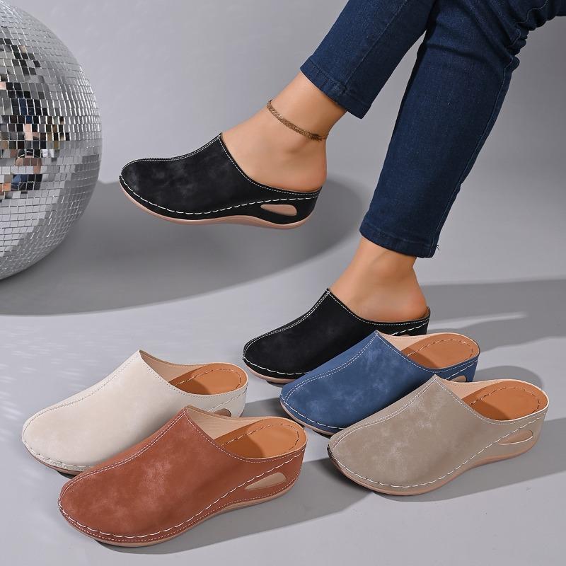 Baotou Dicksohlige Damen-Schuhe Neuer Stil Große Größen Rund Zehen Atmungsaktiv