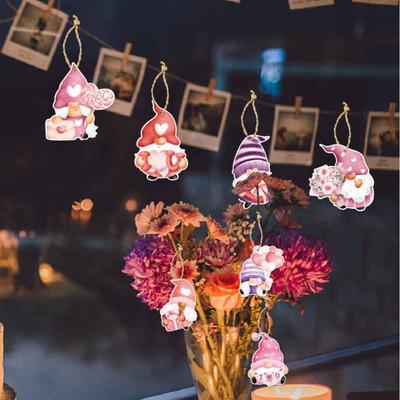 16 adet sevgililer günü süsleri canlı Gnome tasarım romantik bir atmosfer yaratın asılı dekorasyon kolye