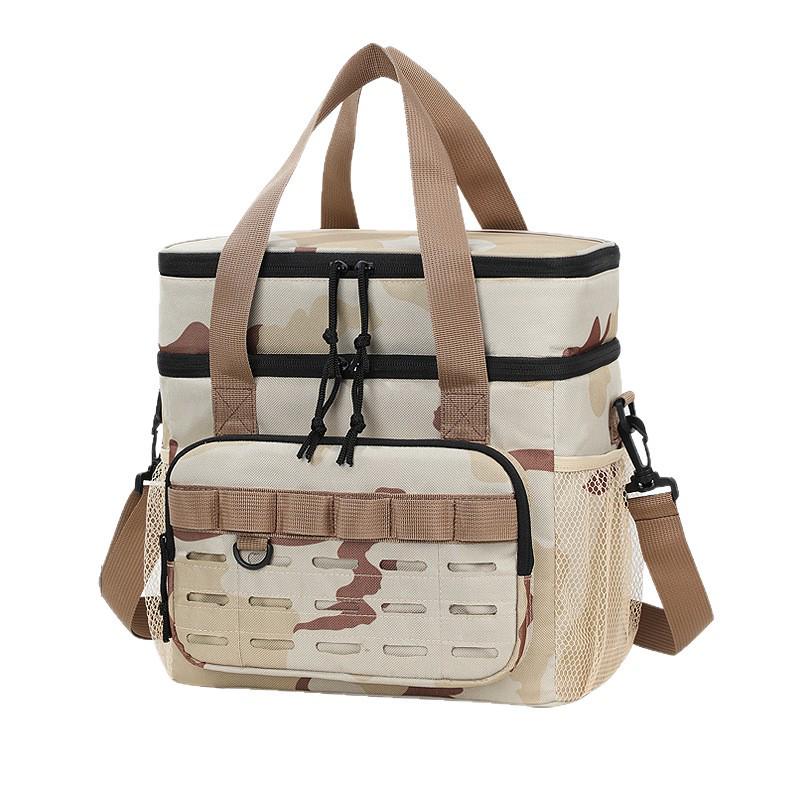 Camouflage Double-Layer Insulated Picnic & Camping Bag - Large Capacity Crossbody Thermos Bag