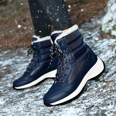 Winter Warm Platform Snow Boots Anti Slip Thick Sole Lightweight Women's Shoes Outdoor High Cut Fashionable Cotton Shoes