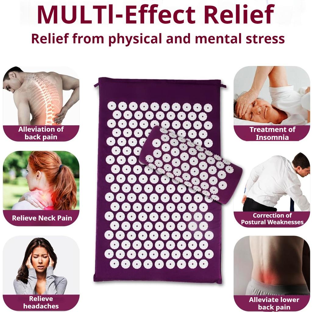 Acupuncture Massage Mat Acupuncture Yoga Mat Stimulates Acupoints To Improve Blood Circulation Massage Sports Mat Purple