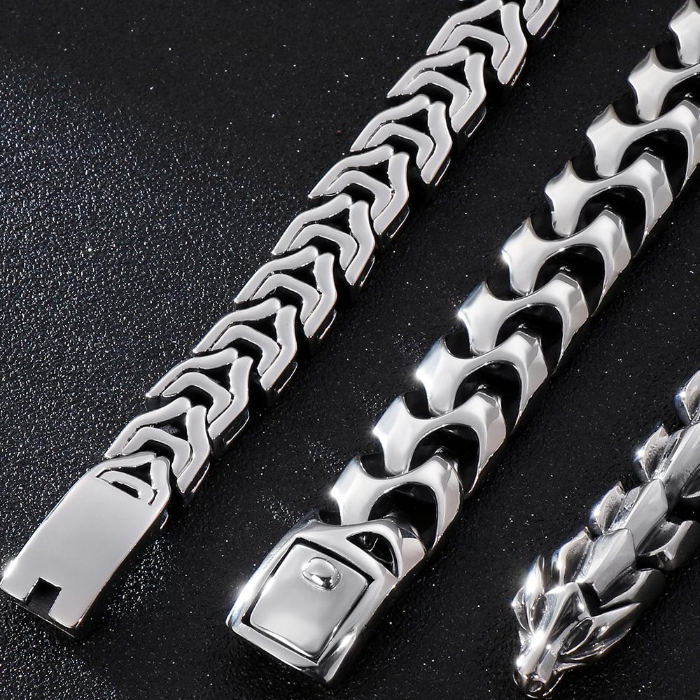 Große Größe 20/22/24CM Lange Schwere Edelstahl Armband Männer Link Kette männer Armbänder Metall armreifen Massiven Auf Hand Schmuck