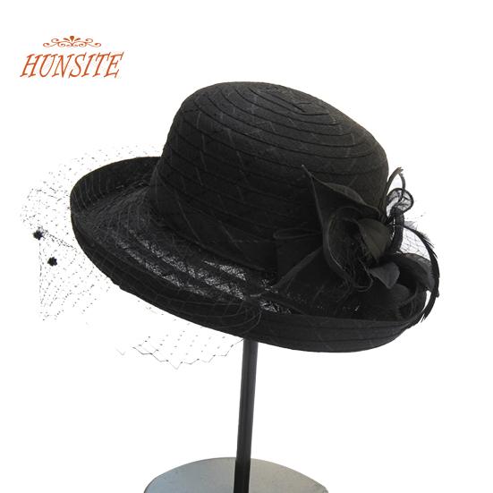 

Женский французский летний элегантный цилиндр, модный дышащий, с большими полями, с цветочной строчкой, регулируемый мягкий сетчатый цилиндр, аксессуары для шляп от солнца чёрный
