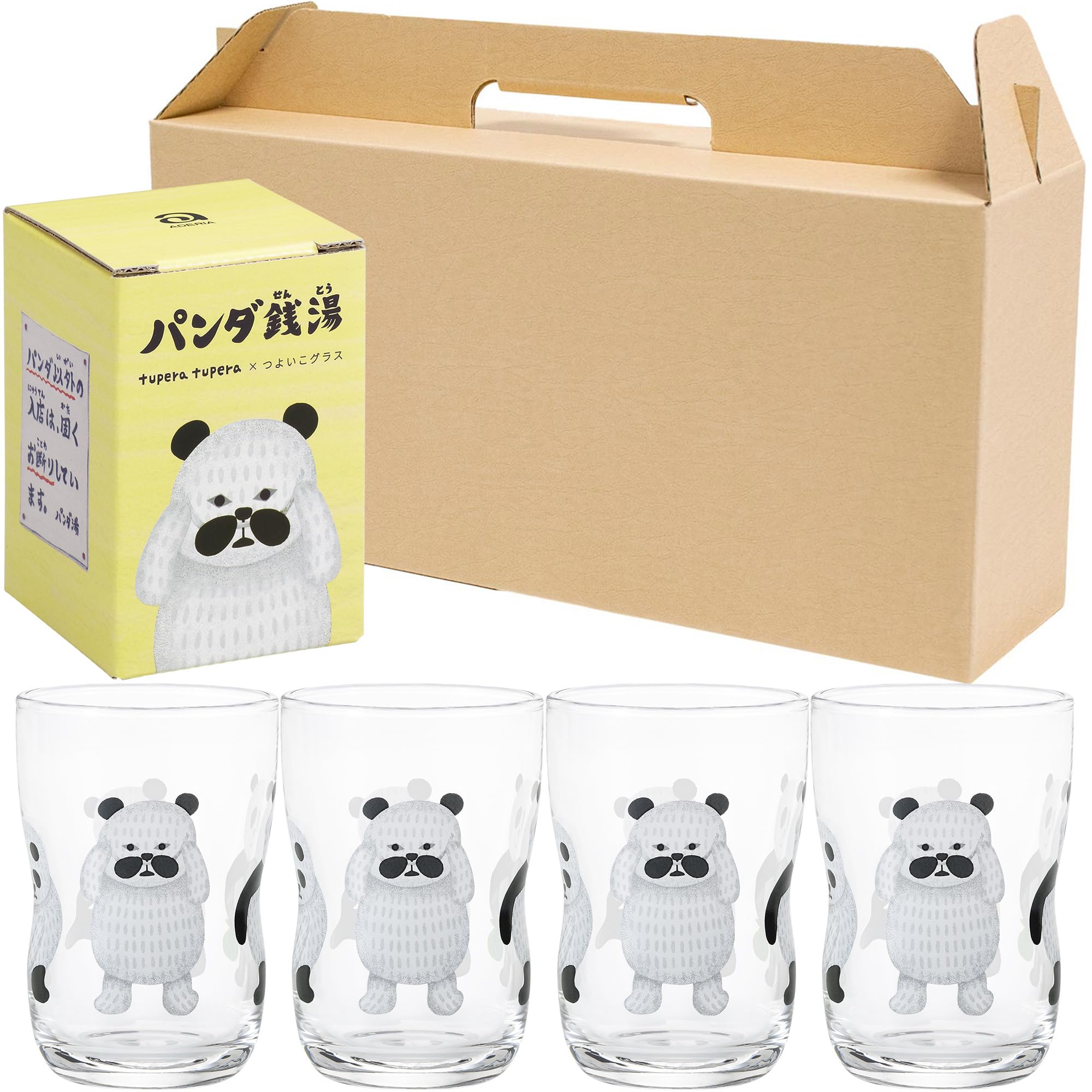 

Крепкий Детский Стакан M Panda Sento Папа Набор из 4 в Крафтовой Коробке Сделано в Японии Прочная tupera tupera Посуда Усиленное Стекло Подарок на День Рождения Подарок Легкий белый