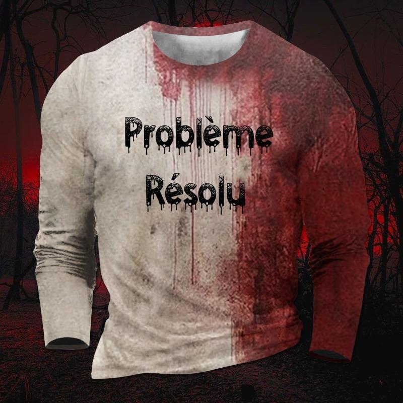 

Весенне-осенняя мода Мужская футболка с длинным рукавом Кровавый косплей 3D-принт Футболки Уличная повседневная толстовка Женский топ оверсайз Одежда S