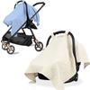 Baby Safety Seat Sun Shade Baby Stroller Cover Cotton Material Breathable Windproof Sun Proof Baby Cover