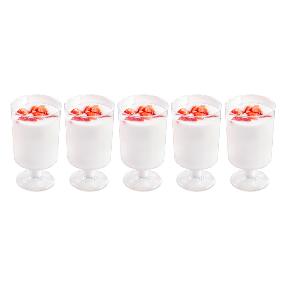20 Pcs 100 ML Disposable Cups Pudding Yogurt Cup Roud Goblet Clear Cup Little Cup for DIY Sauce Jelly- No Lid or Spoon