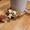 Handgefertigter gehäkelter Eichhörnchen-Untersetzer, Niedliche gestrickte Tier-Tassenunterlage, Hitzebeständige Tischdekoration, Geschenk für Zuhause und Büro