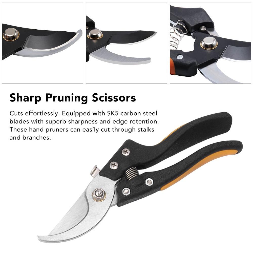 Steel Garden Shears Black and Yellow Gardening Scissors Durable Garden Clippers