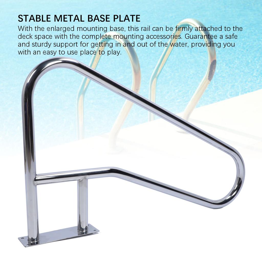 Swimming Pool Stair Rail Easy Installation 304 Stainless Steel Professional Safety Pool Handrail for Hot Tub for Swimming Pool