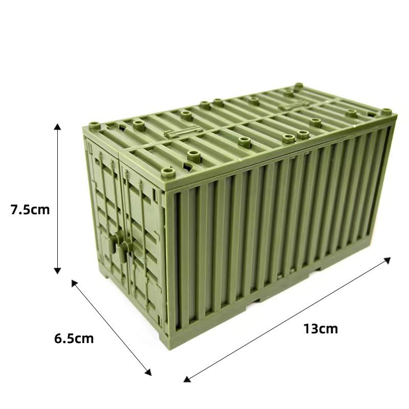 Building Block Diy Military Container Small Particle Scene Ornament Decorative Storage Weapon Spare Parts Toy