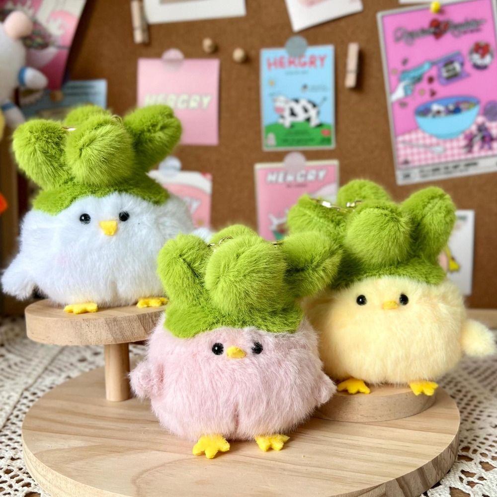 PP Cotton Vegetable Chicken Pendant Stuffed Chicken Plush Keychain  Home Party Decor