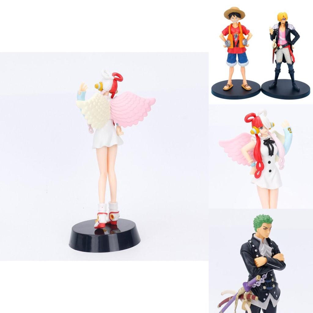 Colored Luffy Zoro Sanji Uta One Piece Film Red Figure Cake Topper Xmas Gifts