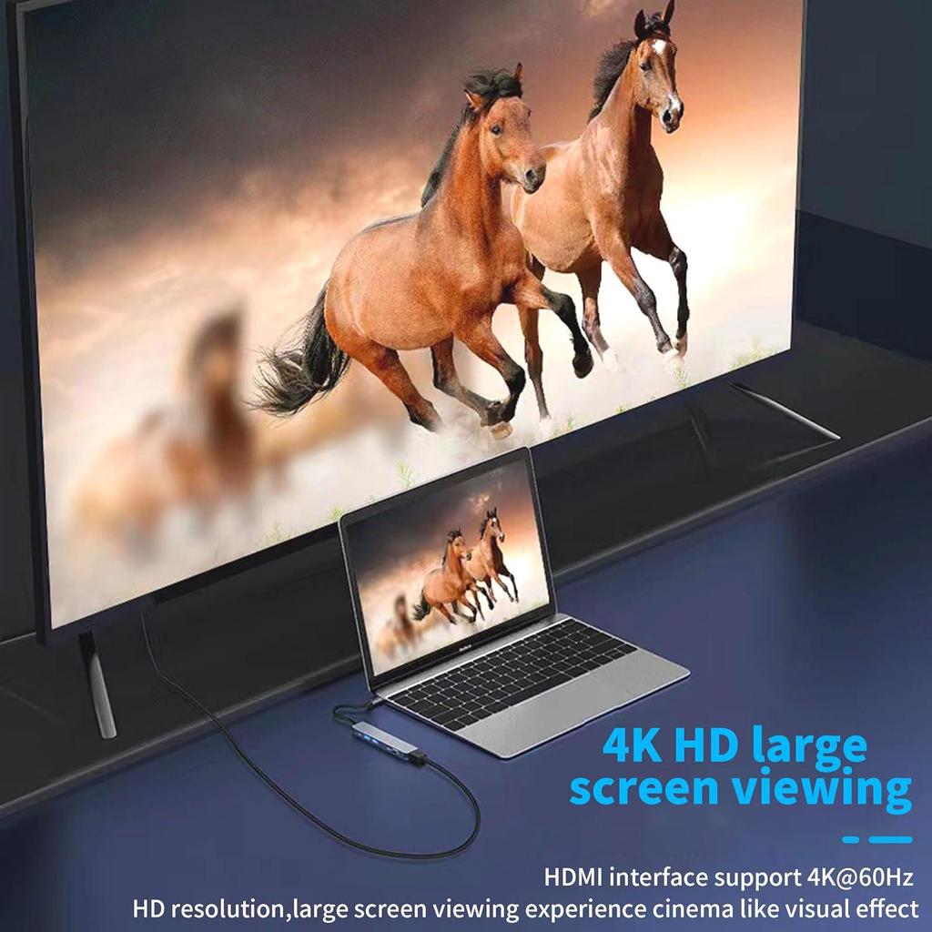 Hub USB-C Multi-Port HDMI Ultra 4K: Dock di espansione 7-in-1 da Type-C a HDMI con splitter USB 3.0.