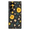 For Samsung Galaxy S25 Ultra Case Yellow Floral and Leaves Pattern Printing Straight Edge TPU Phone Back Cover