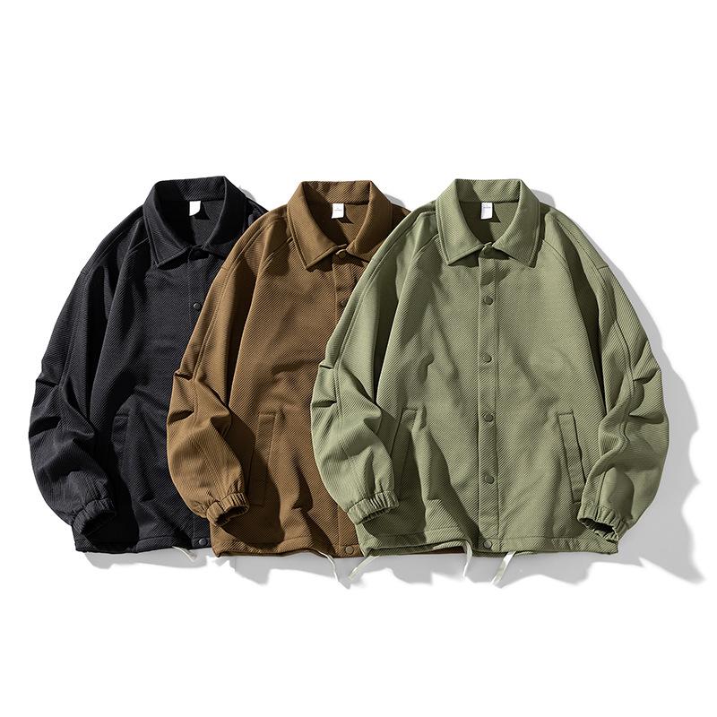 Spring New Jacket Men's Korean Style Casual Fashion Handsome Versatile American Twill Retro Lapel Jacket