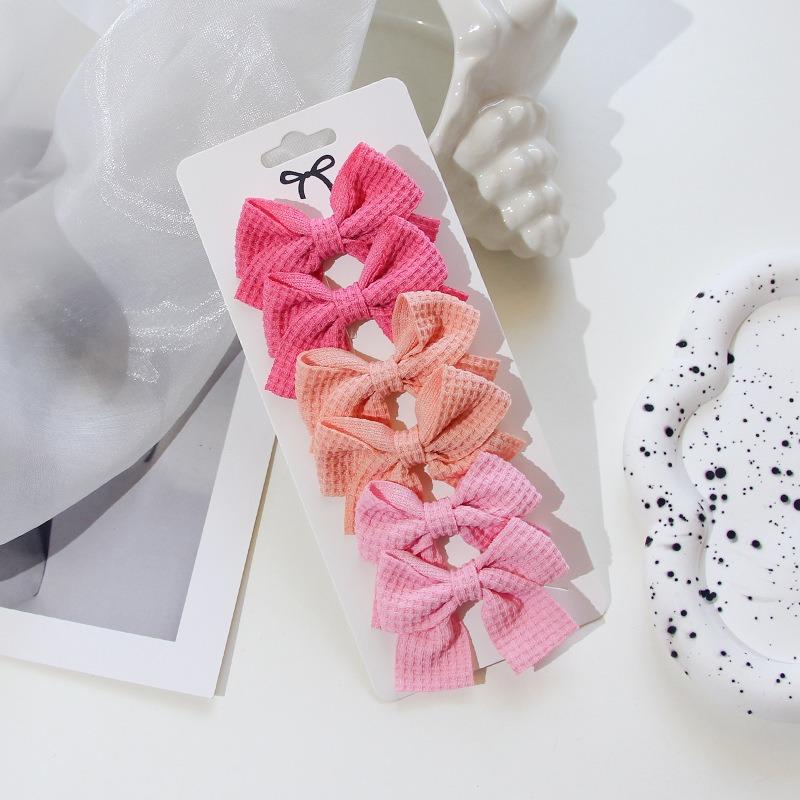 10Pcs/Set Solid Color Ribbon Kids Bows Hair Clips Baby Girls Handmade Bowknot Hairpin MiNi Barrettes Hair Tie Accessories