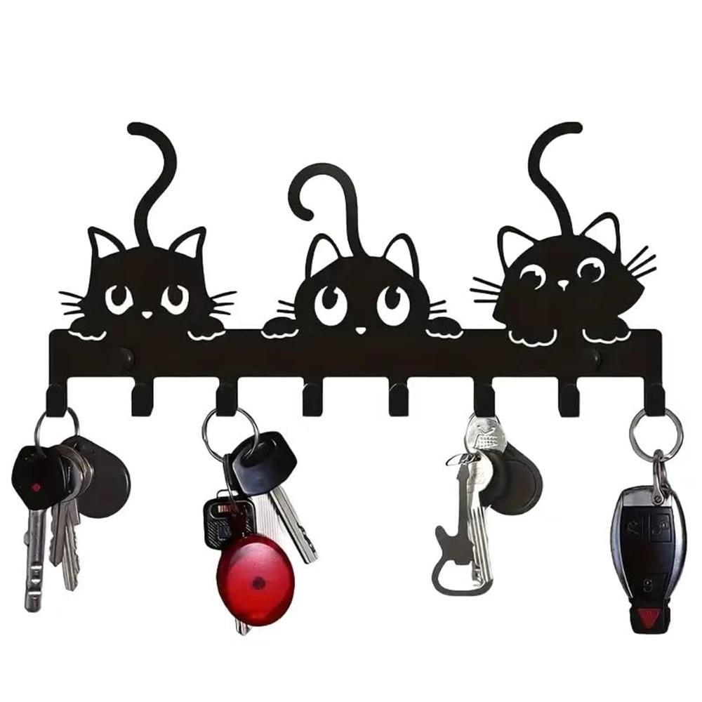 Animal Shaped Key Holder Wall Mount Hook Metal Iron Paw Print Hanger for Entryway Decorative Storage Organizer