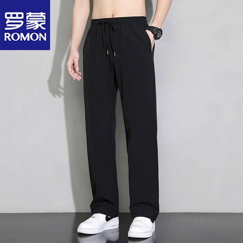 ROMON Men's Ice Silk Straight Leg Casual Pants