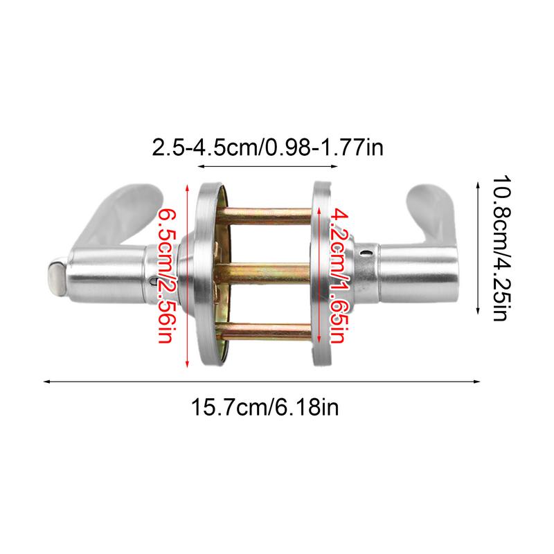 Kugel Türgriff Schloss Set Drei Riegel Griffschloss Sicherheit Privatsphäre Türschlösser mit 3 Schlüsseln für Schlafzimmer Wohnzimmer Eingang