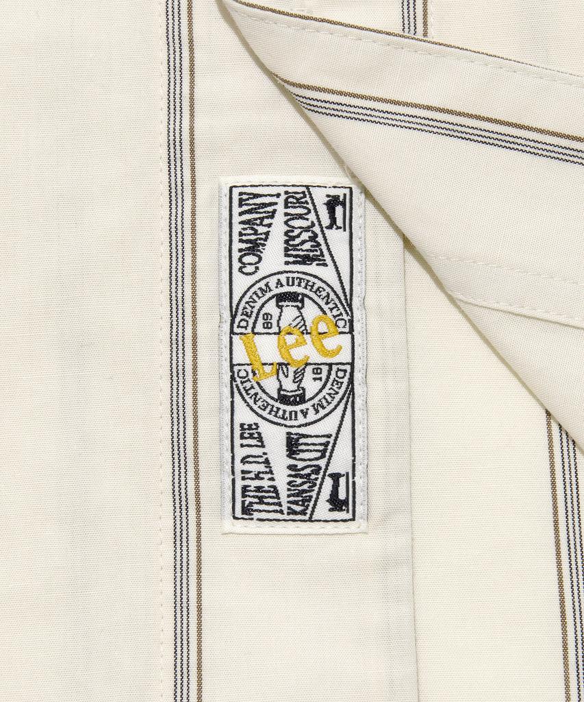 LEE Striped Linen Short Sleeve Shirt Ivory