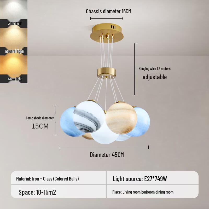 Liangtu Bubble Planet Chandelier