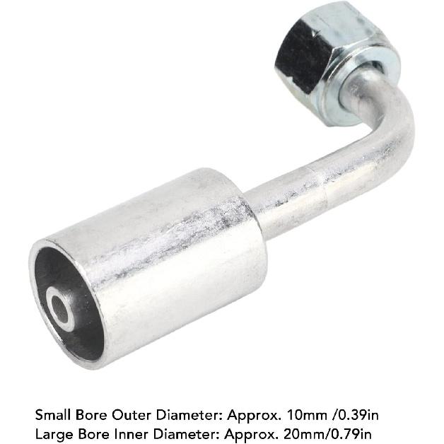 Car AC Aluminum Connector, 10Pcs 3/8in 90 Degree Bend Air Conditioning Splicer Hose Fittings Adaptor Connector Joint Pipe Swivel Coupling Universal