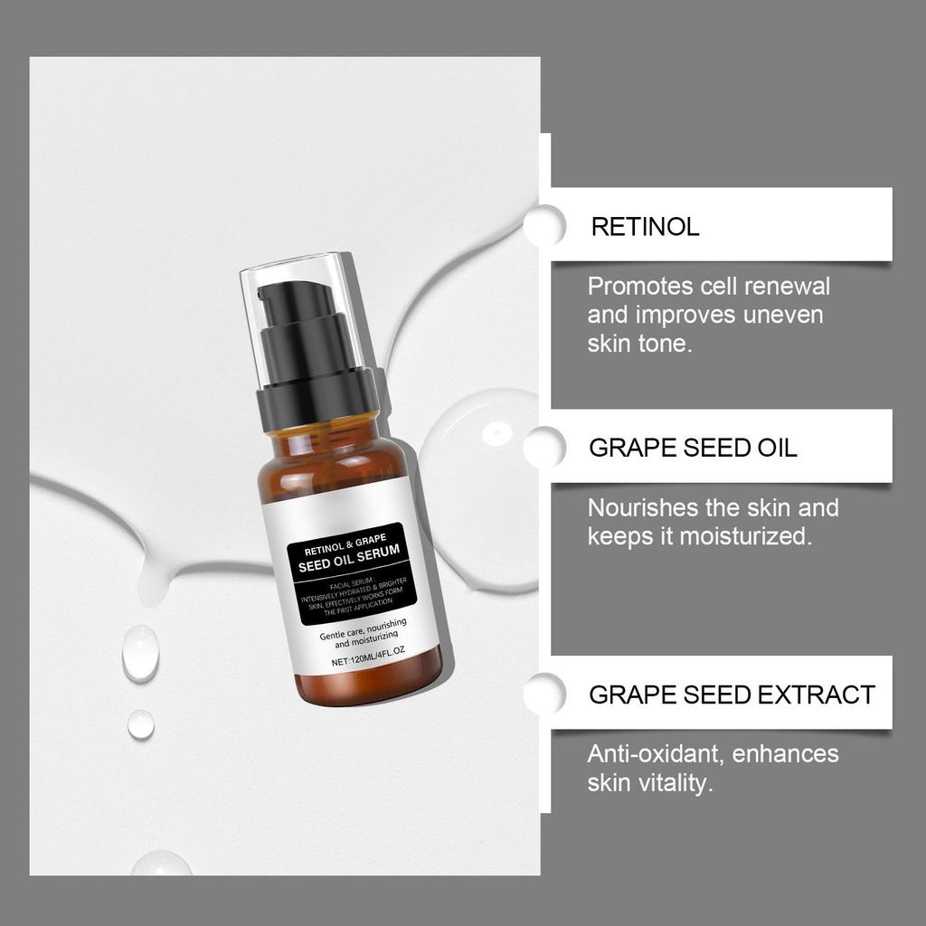 Grape Seed Oil Serum, Delicate Skin, Soft, Bright, Moisturizing And Moisturizing Facial Serum 120ml
