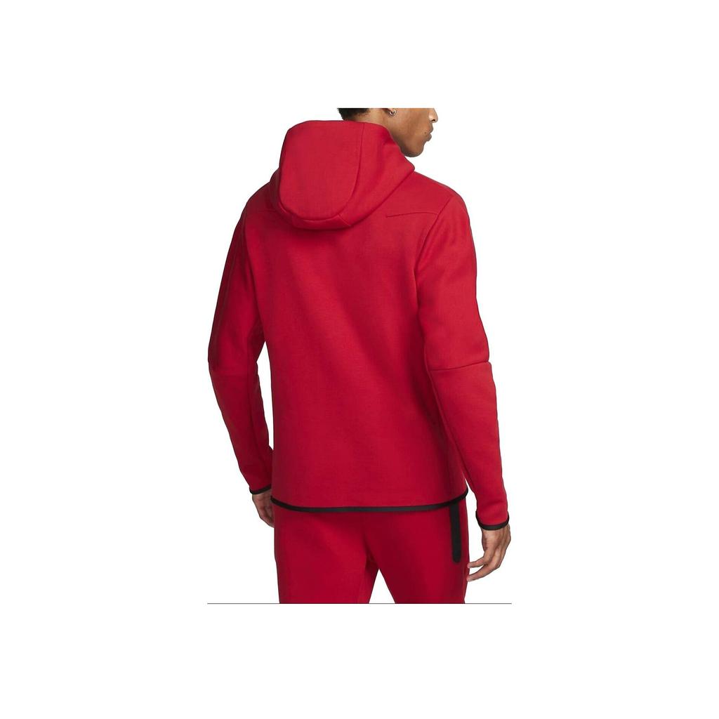 Nike Sportswear Tech Fleece Hoodie Gym Red/Black Men Streetwear CU4489-687