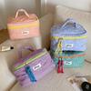 3/1Pcs Creative Plaid Makeup Bag,Large Capacity Makeup Brush Storage Bag,Portable Handheld Travel Bag For Going Out