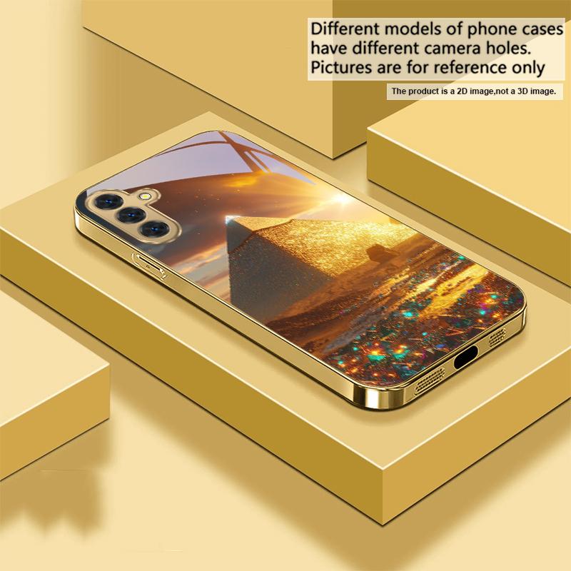 

Golden Temple pattern For Samsung A73 A72 A71 A42 A56 A55 A54 A53 A52s A52 A51 A36 A35 A34 A33 A32 16 14 Golden glass phone case Galaxy A12