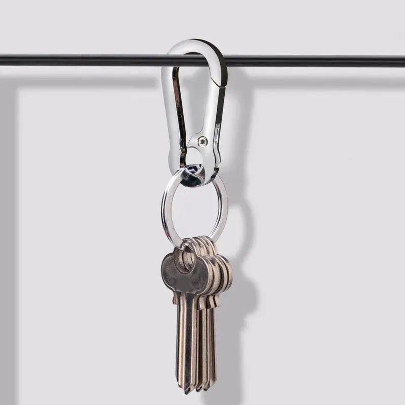 Men Stainless Steel Horseshoe Buckle Climbing Keychain Anti-Lost Buckle Hanging  Key Ring Car Decoration Gift