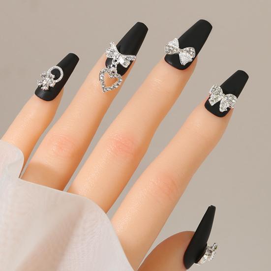 Yousheng 20Pcs Nail Ornaments Creative Shape Rust-proof Alloy Love Heart Nail Ornaments Bow-knot Manicure Jewelry Beauty Supplies