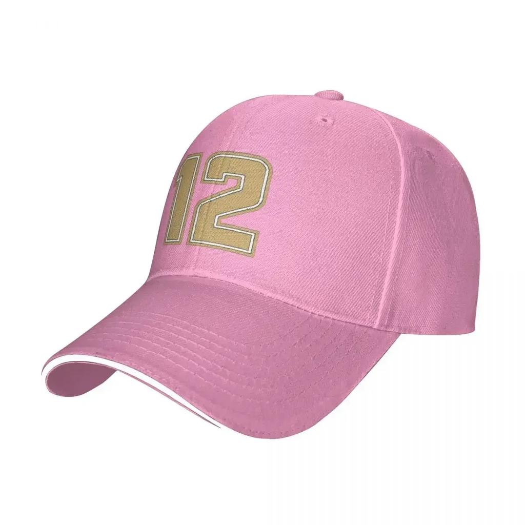 Casquettes de Baseball Kaki Numéro Chanceux 12 Camping Unisexe Personnalisées Unisexes Casquettes Snapback de Plage pour Papa
