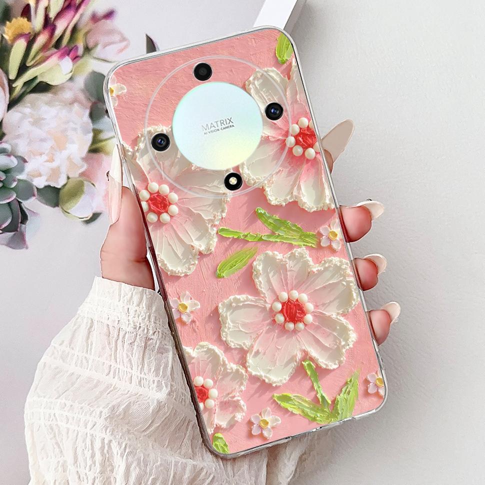 For Honor X9b 5G Case Flowers Butterfly Painted Cover Soft Silicone Casing For Honor X9 X9 b HonorX9b 5G Phone Case