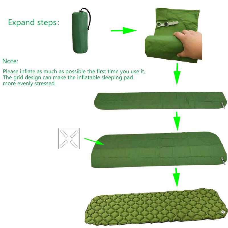 Camping Mat Sleeping Pad Mattress Ultralight Outdoor Inflatable Cushion Sleeping for Camping Hiking Backpacking Travel Mattress